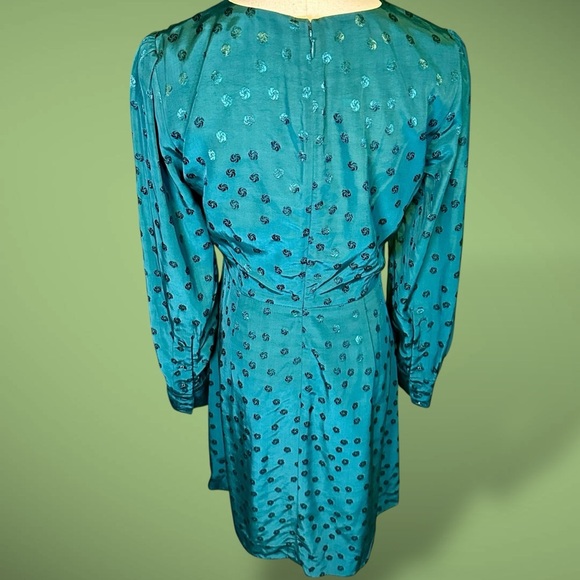 J. Crew ‘Shift Dress in Jacquard Floral Dot’ in “Dark Spruce” Green Size 4 - Picture 10 of 16